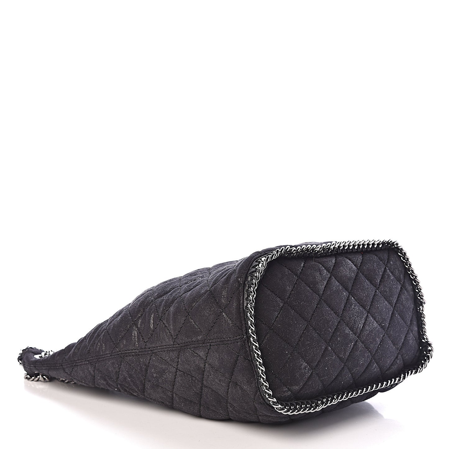 Quilted Shaggy Deer Large Falabella Bucket Bag Black