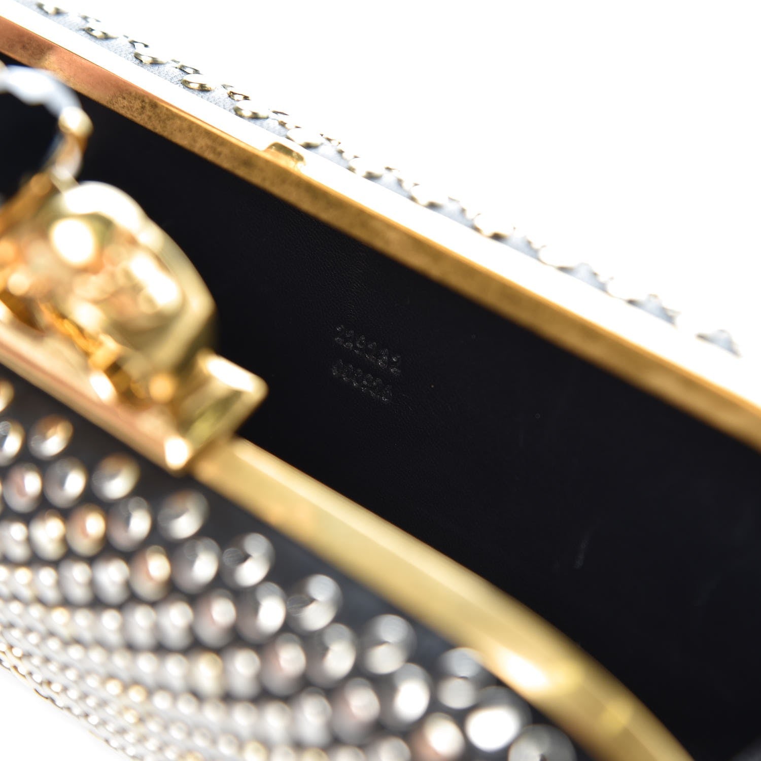 Alexander McQueen Lambskin Studded Skull Knuckle Box Clutch Black 9 of 17