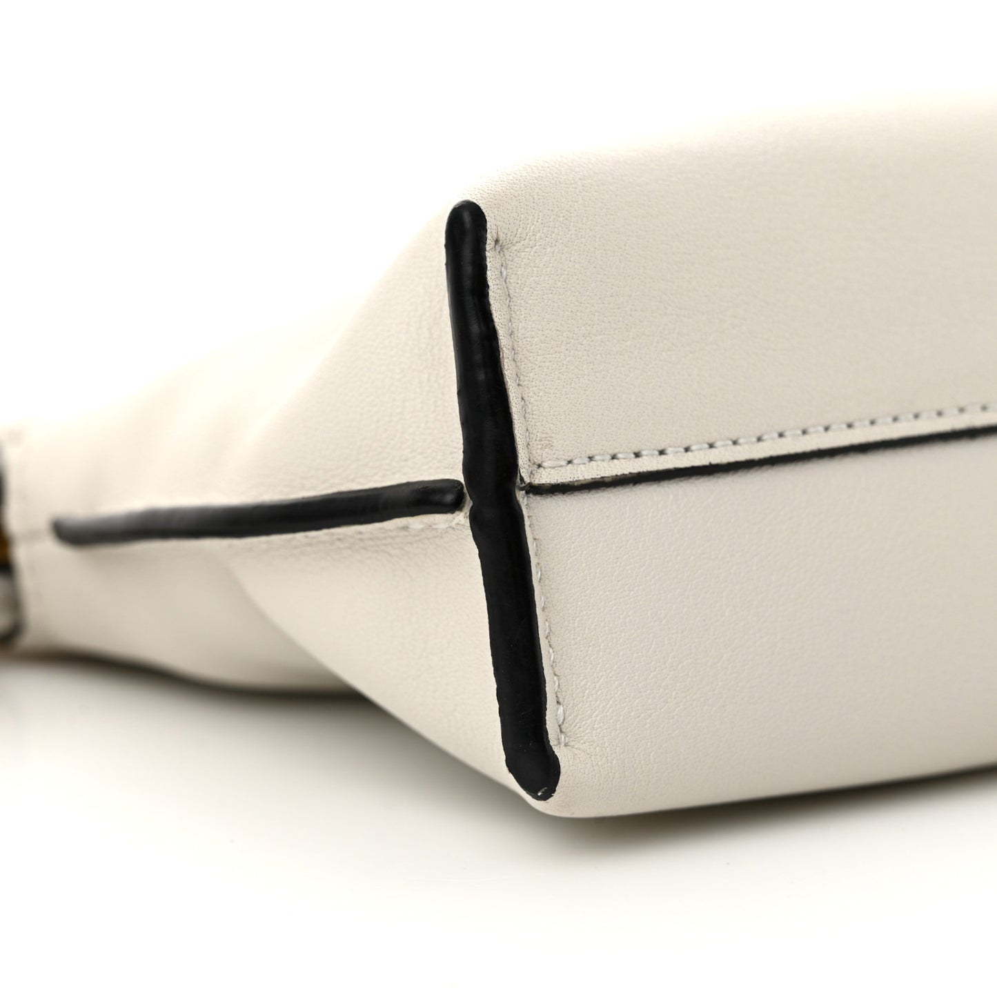 Calfskin Nano Flamenco Knot Clutch Soft White