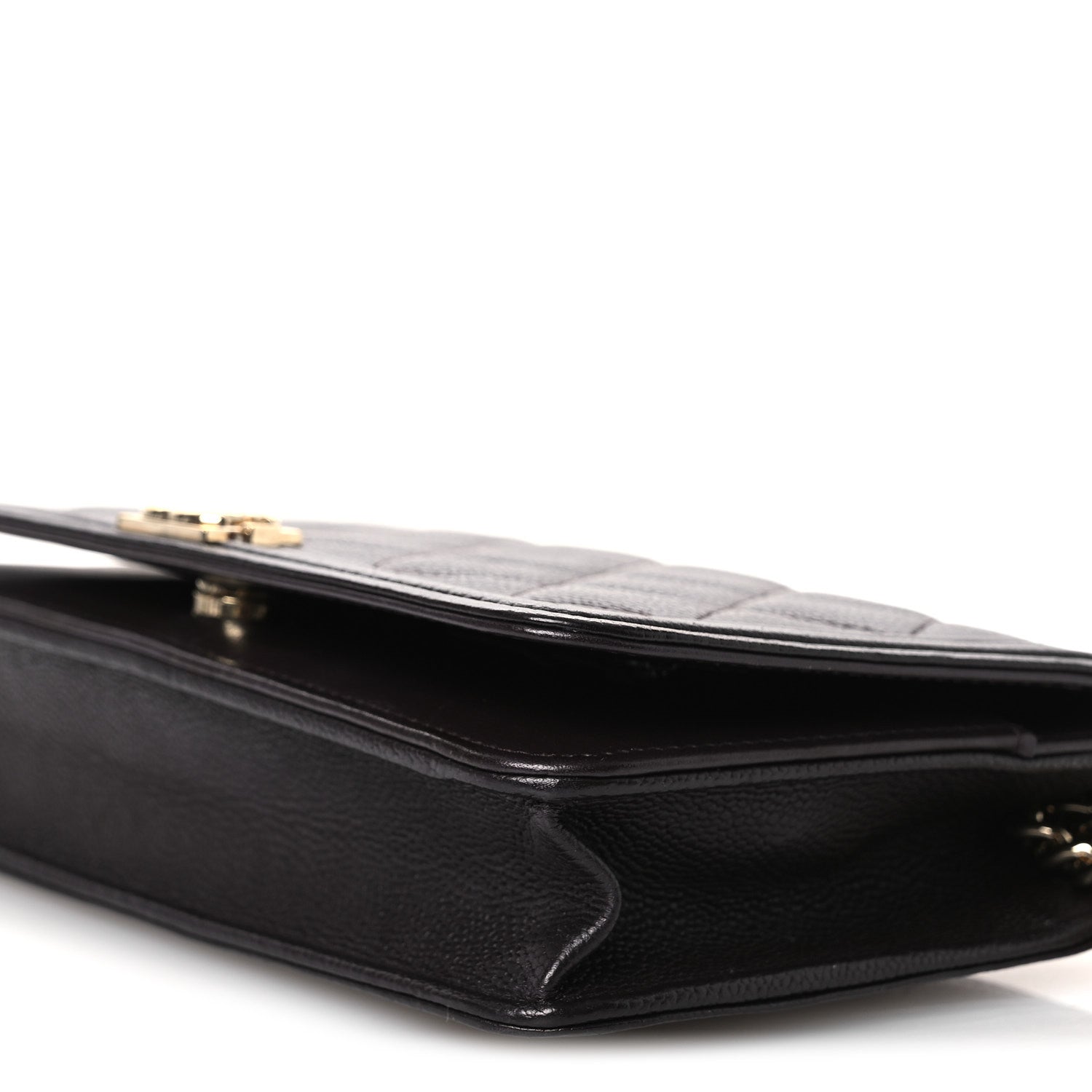 Chanel Caviar Quilted Boy Wallet On Chain WOC Dark Brown 11 of 13