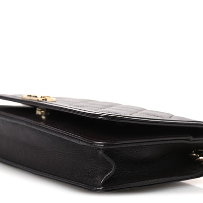 Chanel Caviar Quilted Boy Wallet On Chain WOC Dark Brown 11 of 13