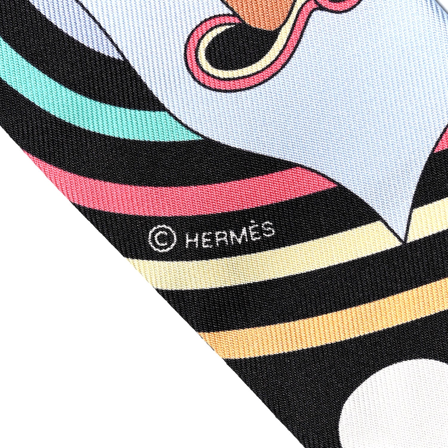 Hermes Silk Carres Volants Twilly Black Ciel Multicolor 3 of 4