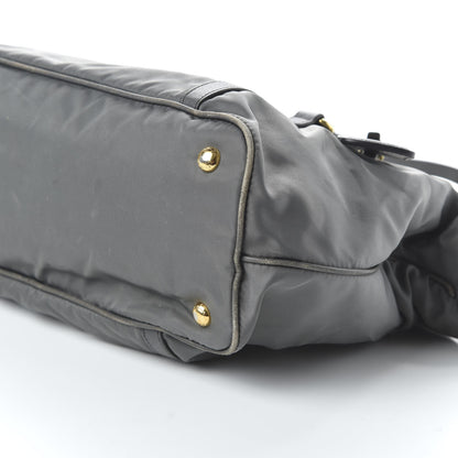 Prada Tessuto Nylon Saffiano Tote Grey 8 of 11