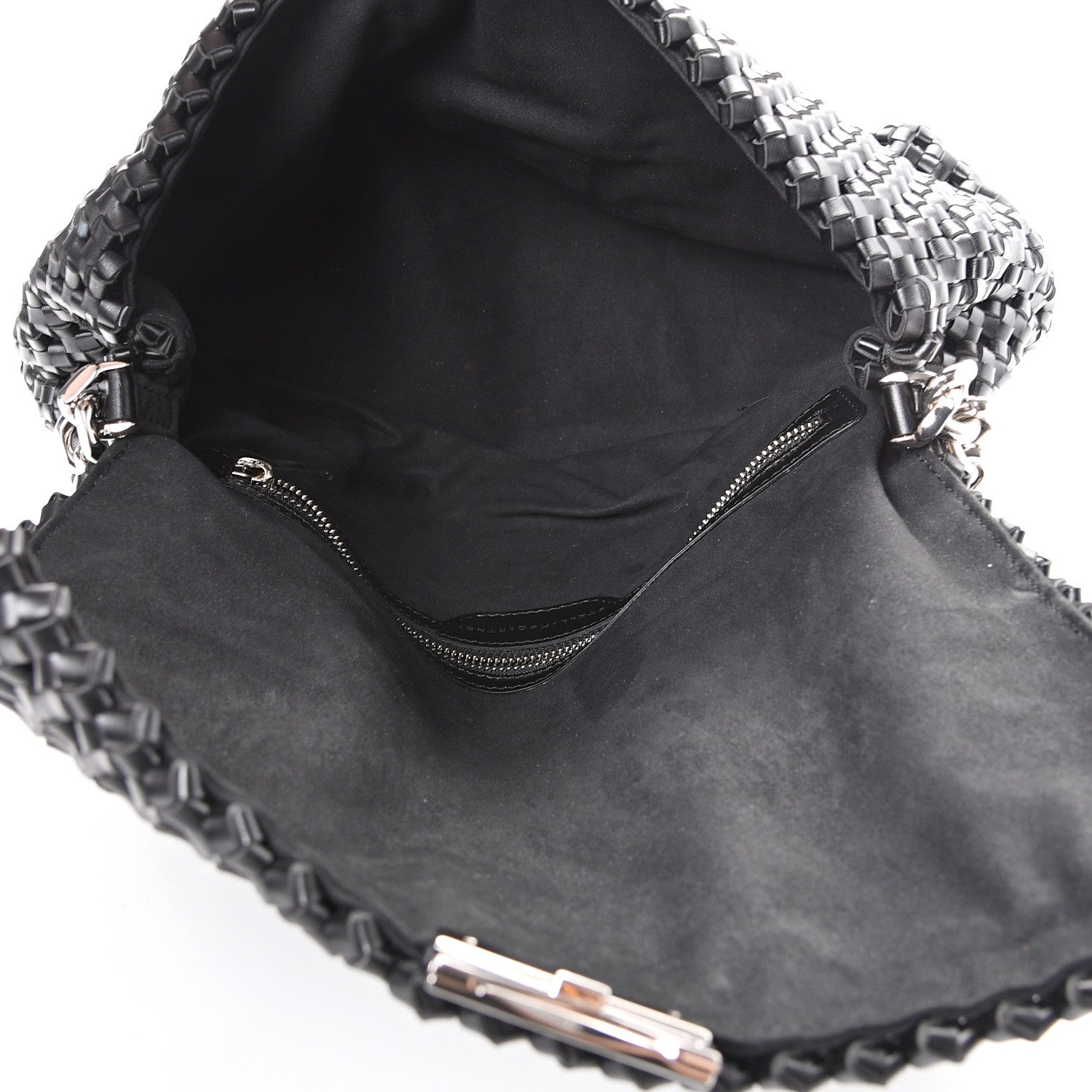 Stella McCartney Eco Alter Nappa Weaved Becks Shoulder Bag Black 4 of 9