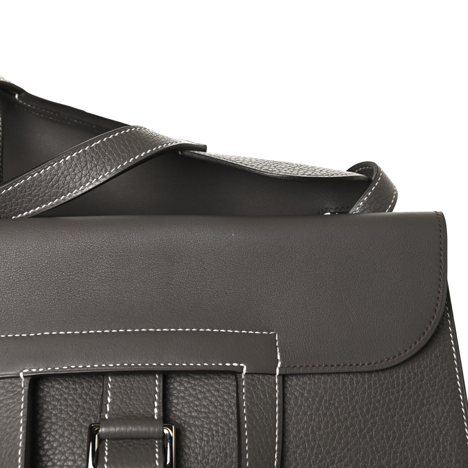 Hermes Taurillon Clemence Halzan 31 GM Etain 10 of 12