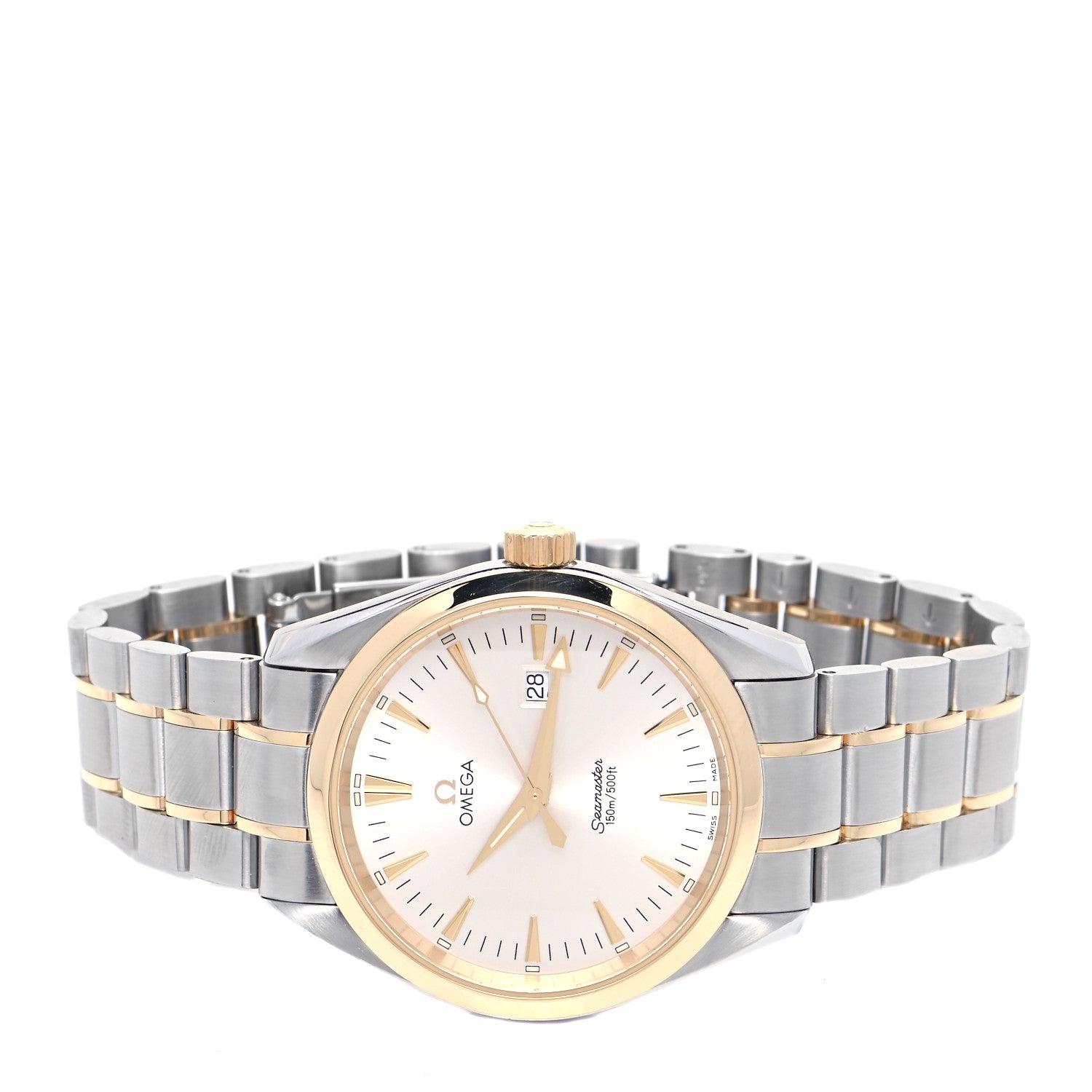 Omega Stainless Steel 18K Yellow Gold 39mm Seamaster Aqua Terra Quartz Watch 2317.30 2 of 4