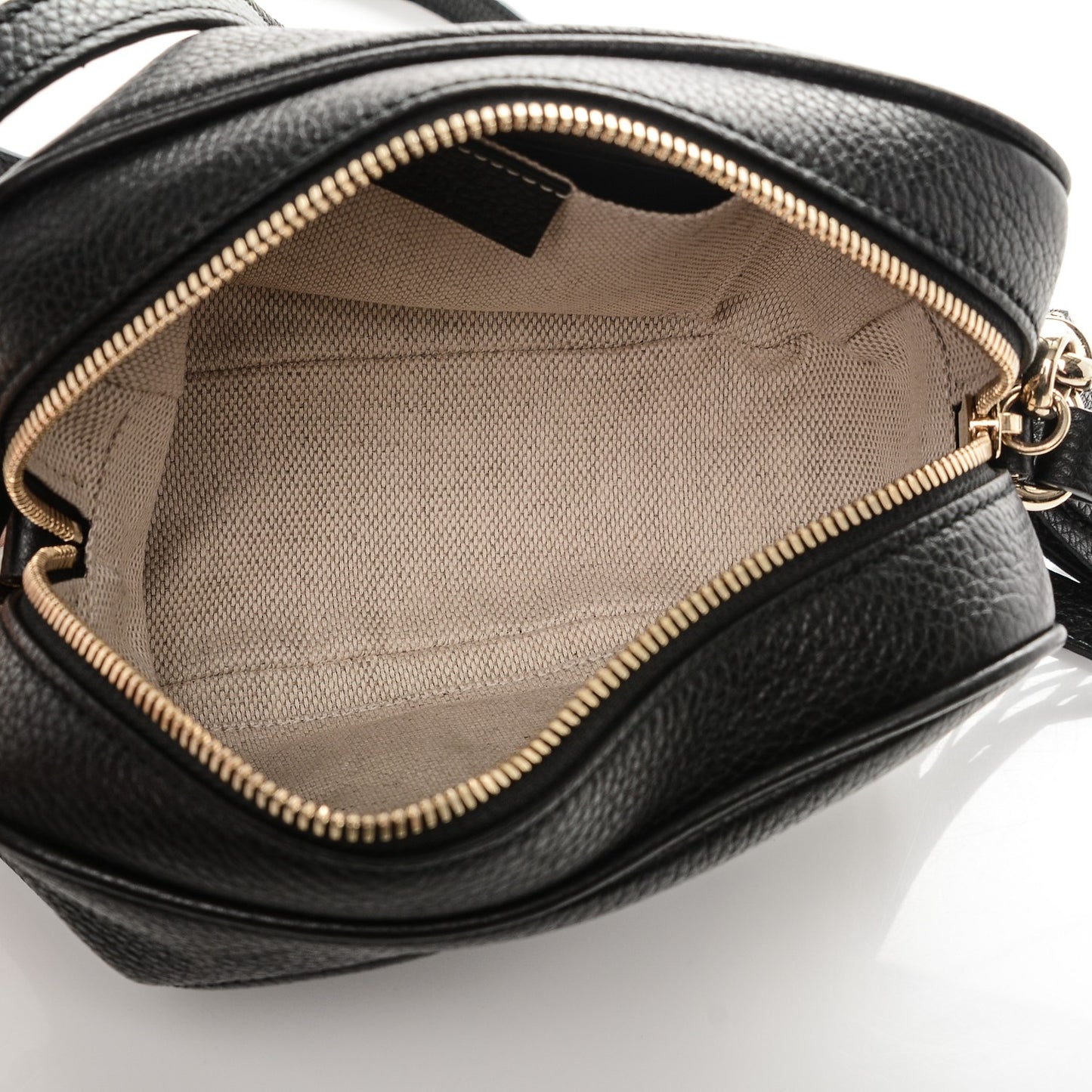 Pebbled Calfskin Small Soho Disco Bag Black