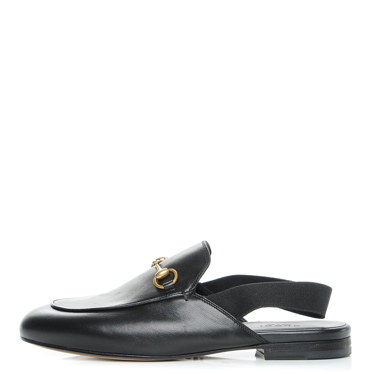 Lambskin Womens Horsebit Slingback Slippers 37 Black