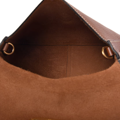 Valentino Garavani Pebbled Calfskin Small VRing Shoulder Bag Saddle Brown 5 of 11