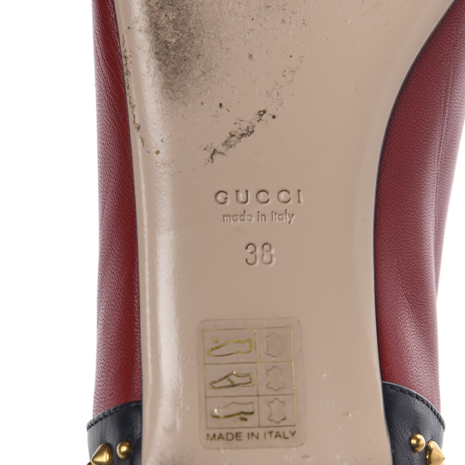 Gucci Calfskin Studded Lexi Ballerina Flats 38 Red 6 of 13