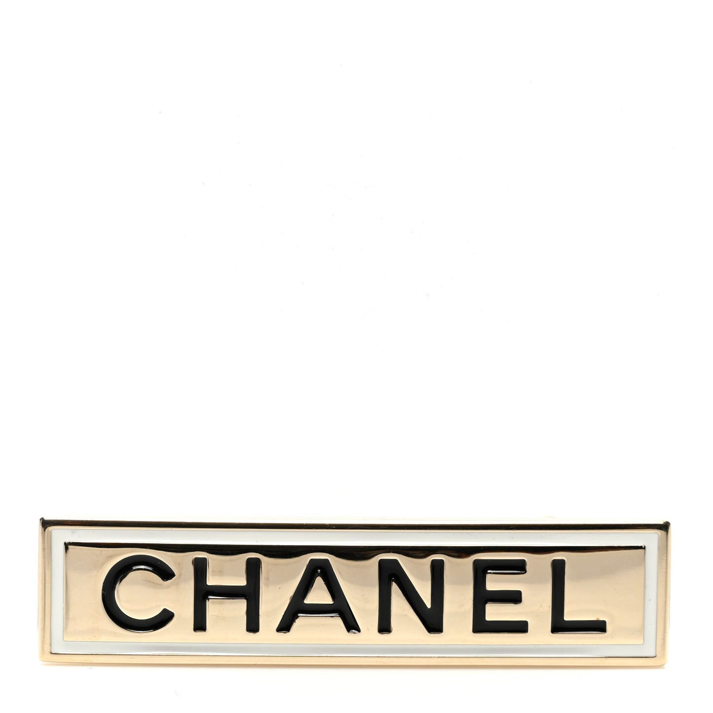 Metal Enamel Logo Brooch Gold