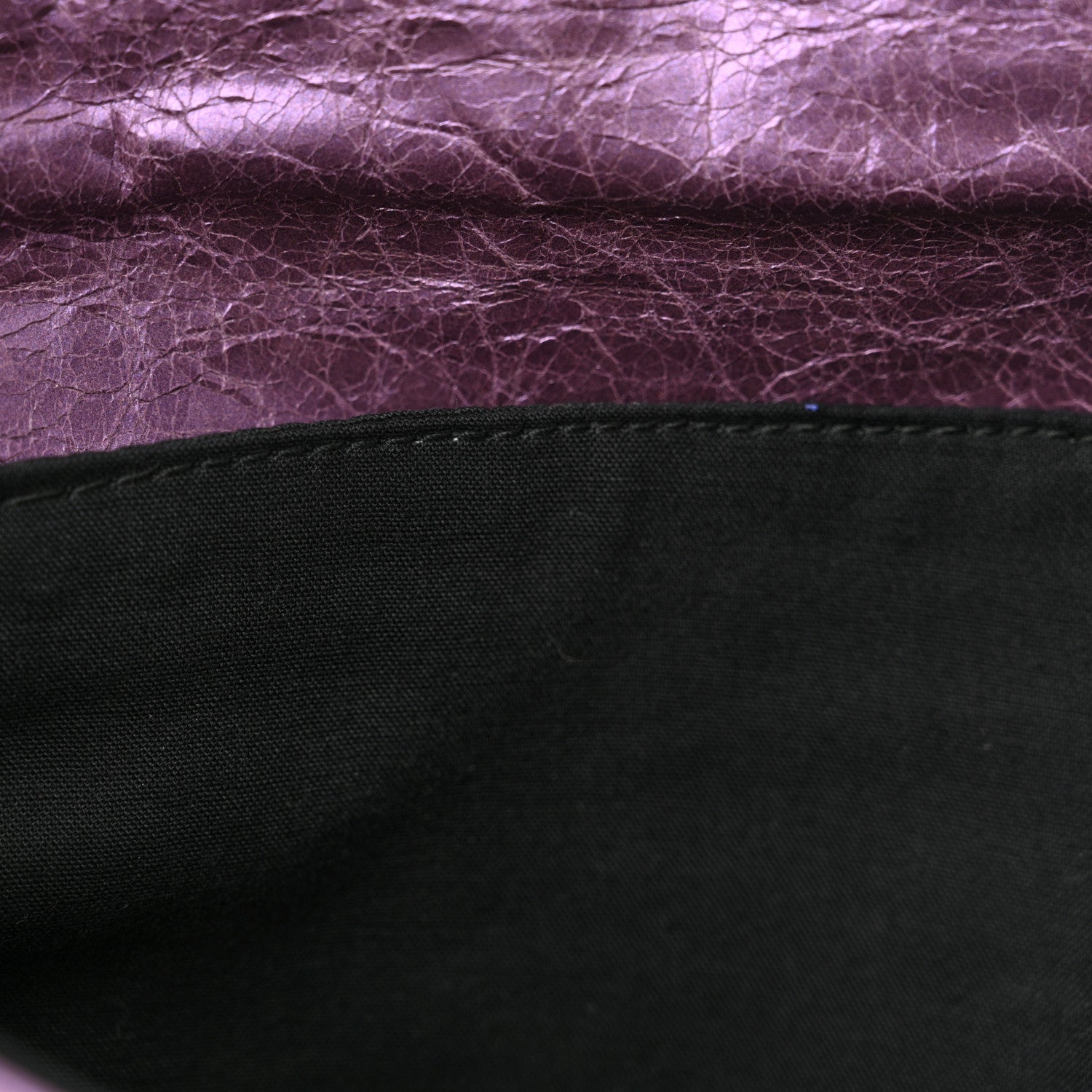 Balenciaga Agneau Classic Hardware Envelope Clutch Metallic Purple 12 of 12