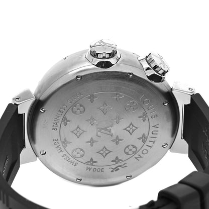 Louis Vuitton Stainless Steel Rubber 44mm Tambour Diver Automatic Watch Black 4 of 5
