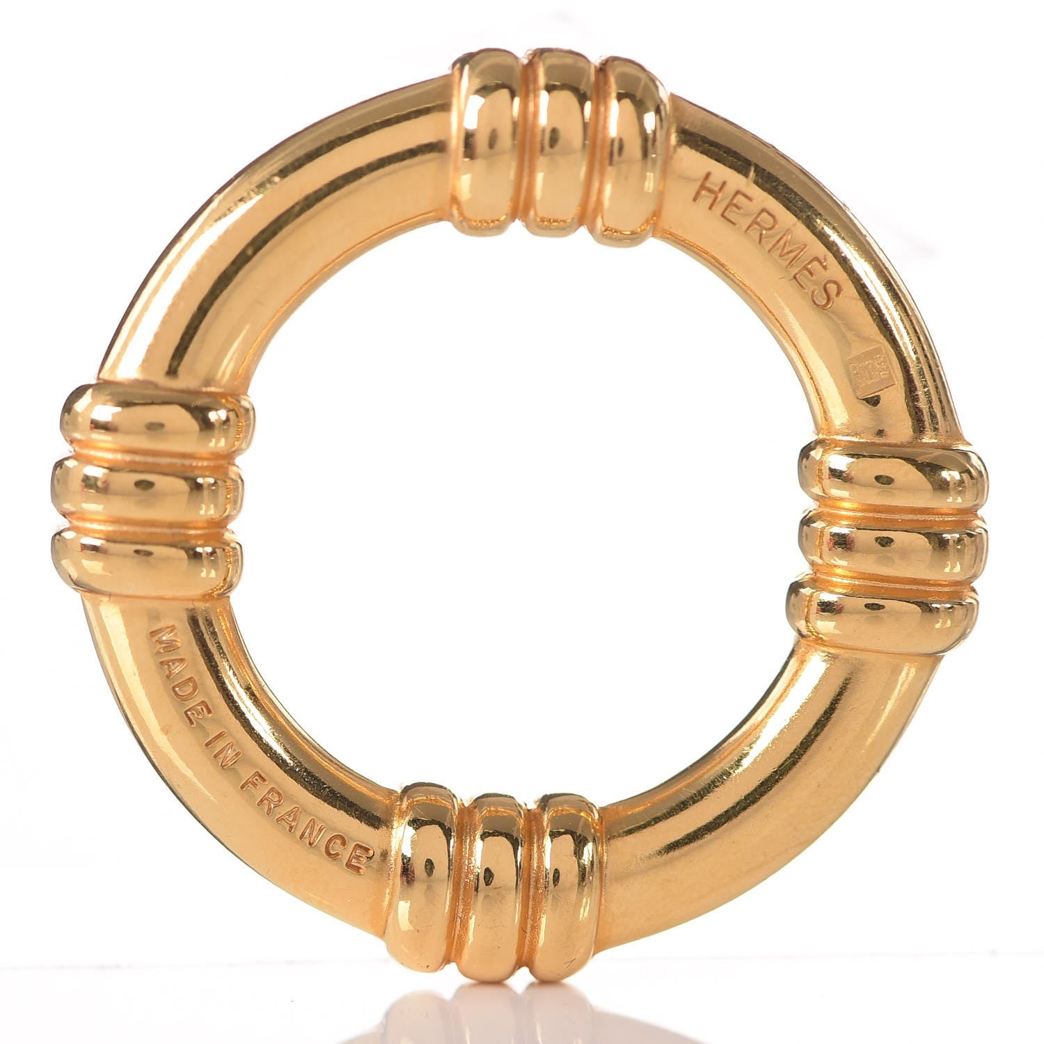 Hermes Permabrass Bouee Scarf Ring Gold 3 of 4