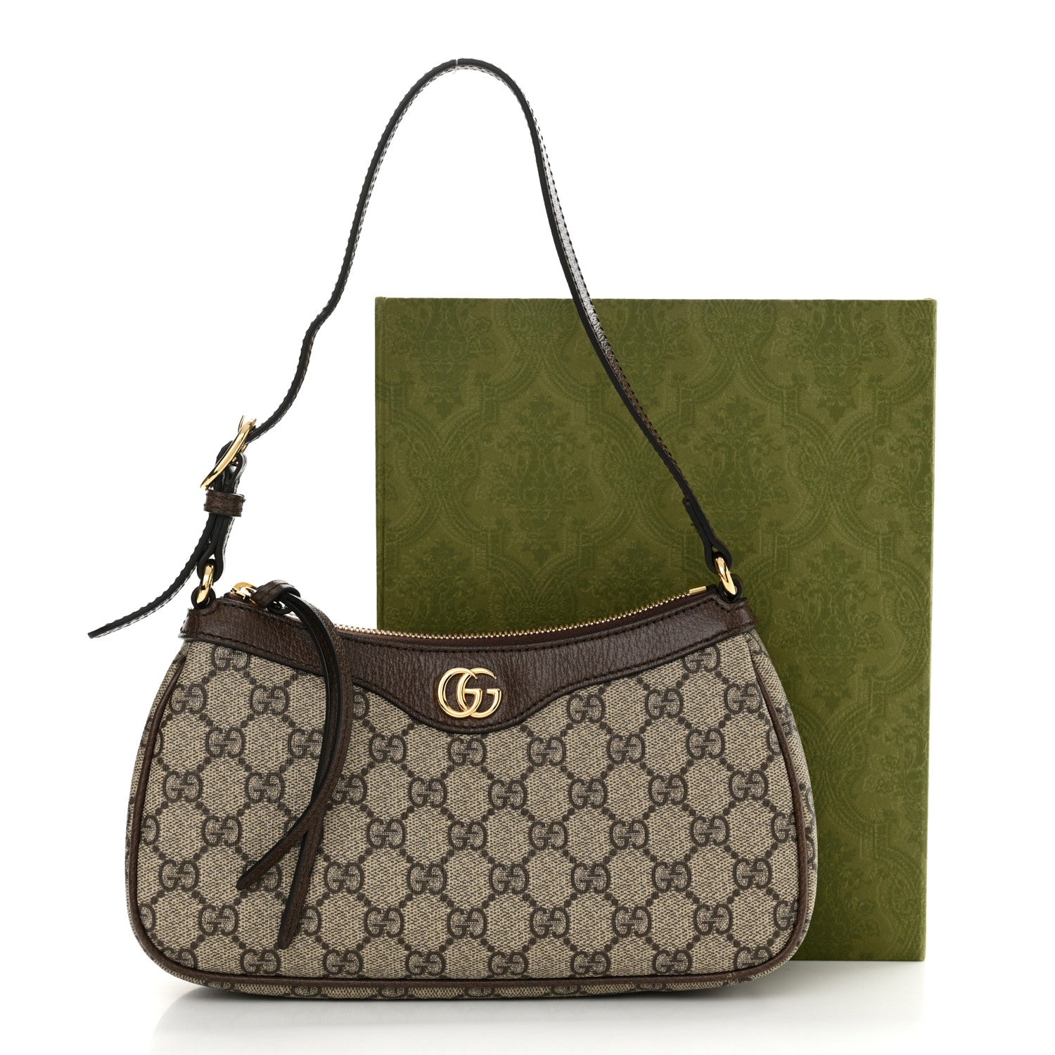 Gucci GG Supreme Monogram Textured Dollar Calfskin Small Ophidia Hobo Beige Ebony New Acero 13 of 13