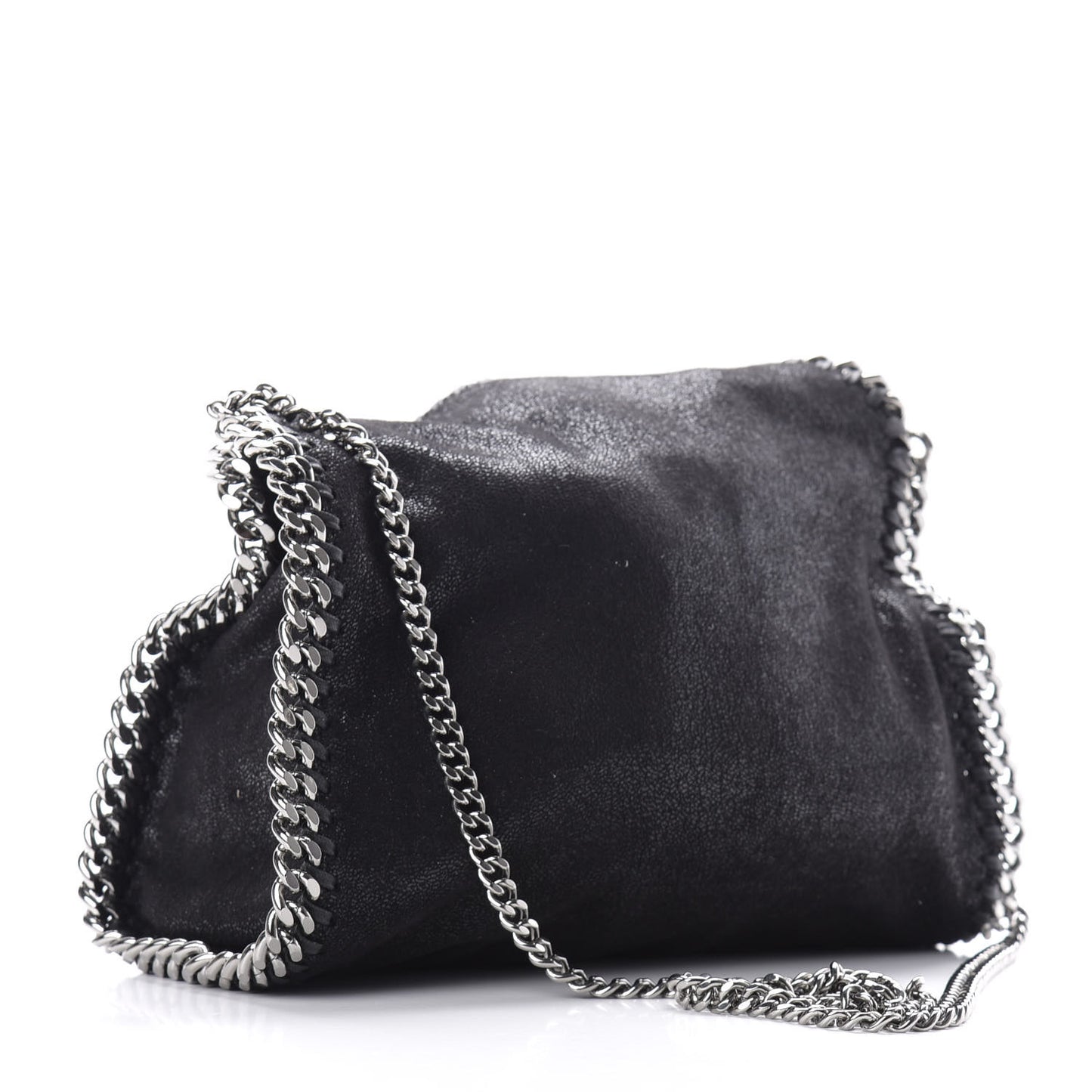 Shaggy Deer Mini Falabella Fold Over Tote Black