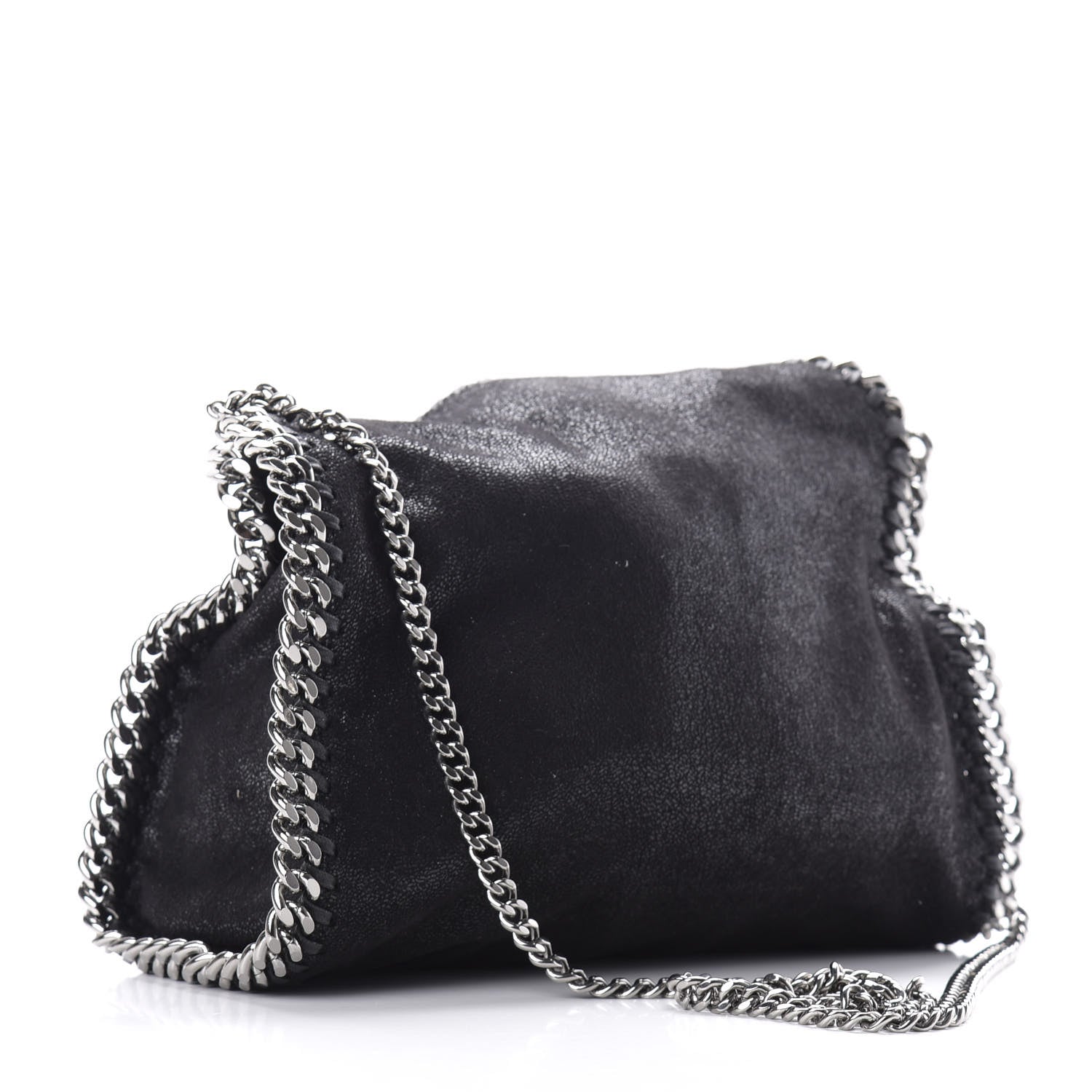 Stella McCartney Shaggy Deer Mini Falabella Fold Over Tote Black 3 of 9