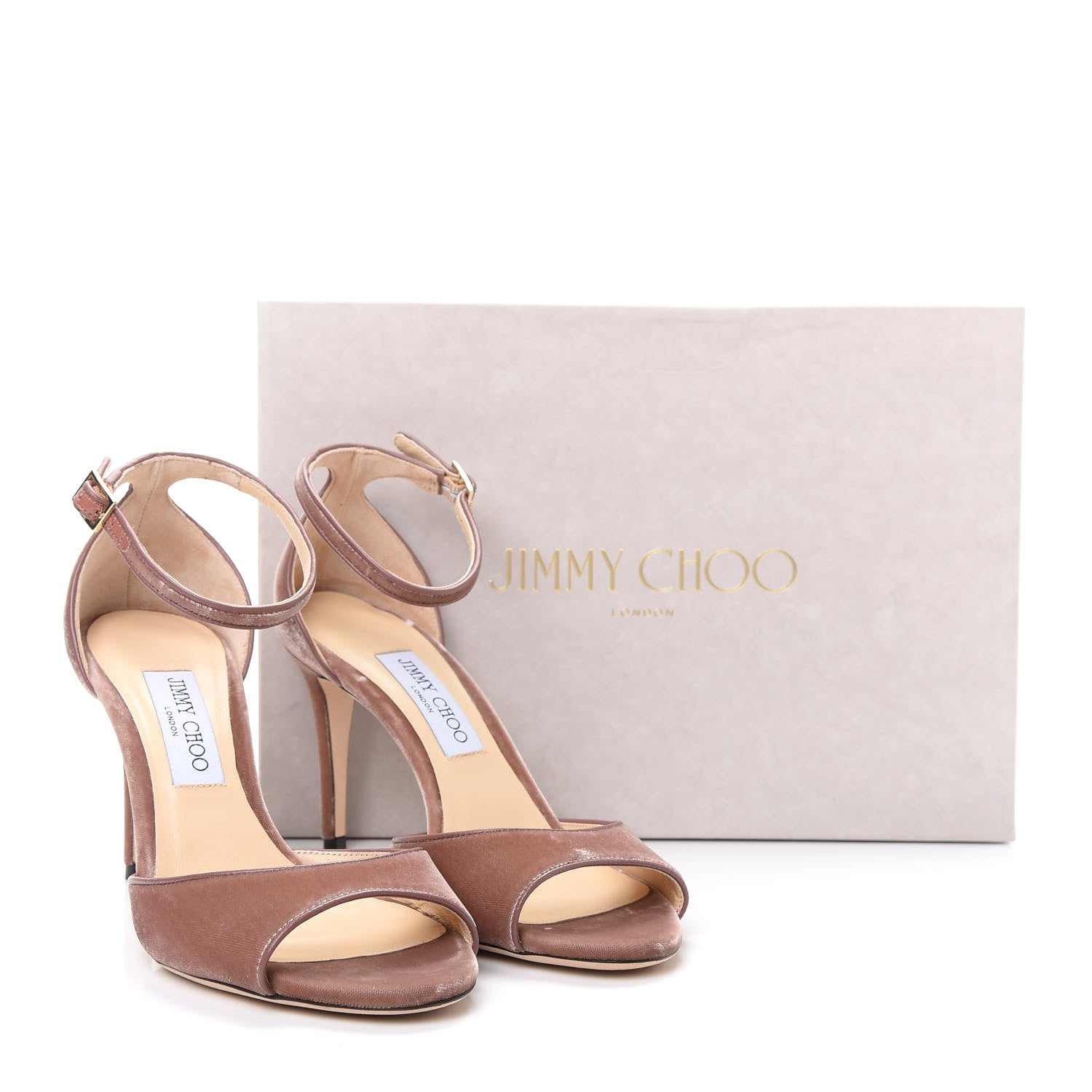 Jimmy Choo Velvet Annie 85 Sandals 39.5 Ballet Pink 10 of 10