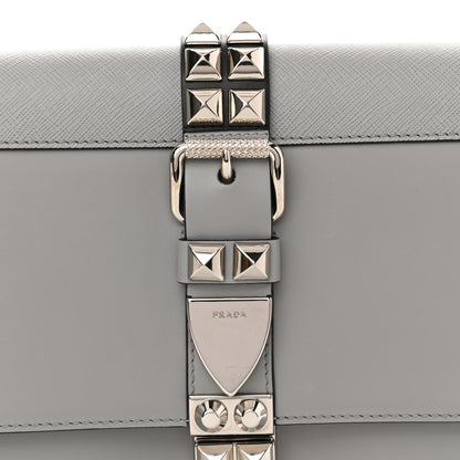 Prada Saffiano City Calfskin Studded Large Elektra Shoulder Bag Nube 7 of 10