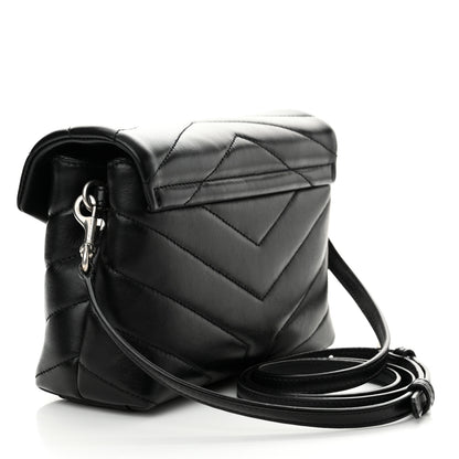 Saint Laurent Calfskin Y Quilted Monogram Toy Loulou Crossbody Bag Black 3 of 10