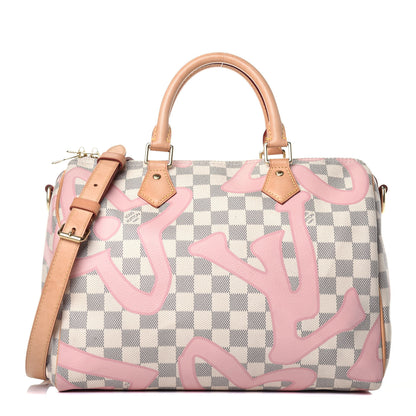 Louis Vuitton Damier Azur Tahitienne Speedy Bandouliere 30 Rose Ballerine 2 of 22
