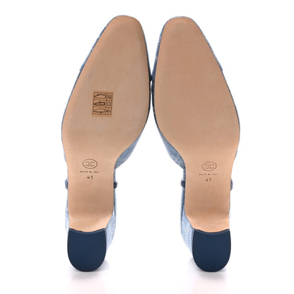 Chanel Denim Cap Toe Denim Slingback Pumps 41 Blue 6 of 8
