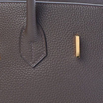 Hermes Togo Horseshoe Birkin 35 Chocolate Etoupe 10 of 35