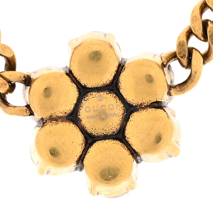 Gucci Crystal Double G Flower Chain Necklace Aged Gold Aged Gold 4 of 5