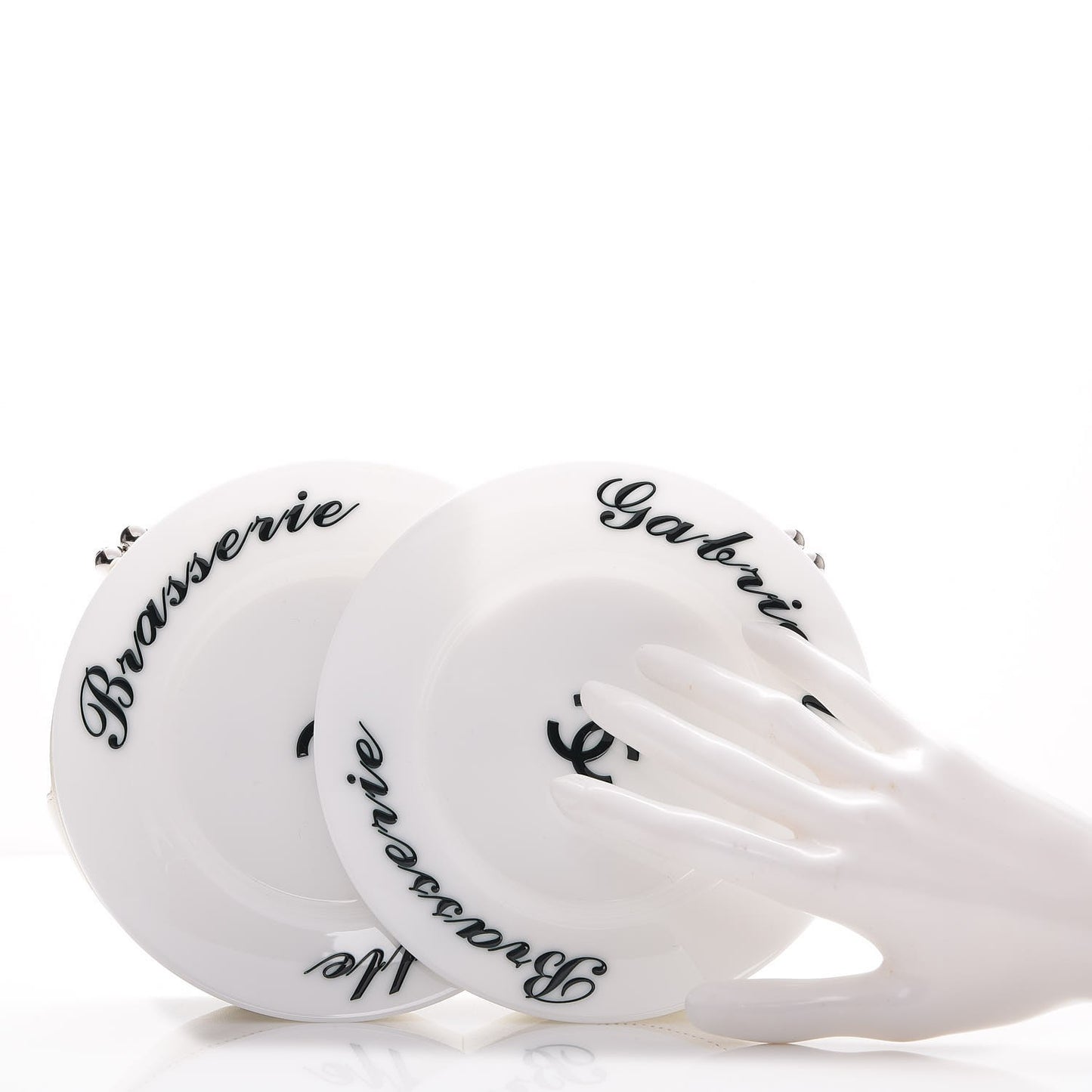 Plexiglass Brasserie Gabrielle Plates Minaudiere White