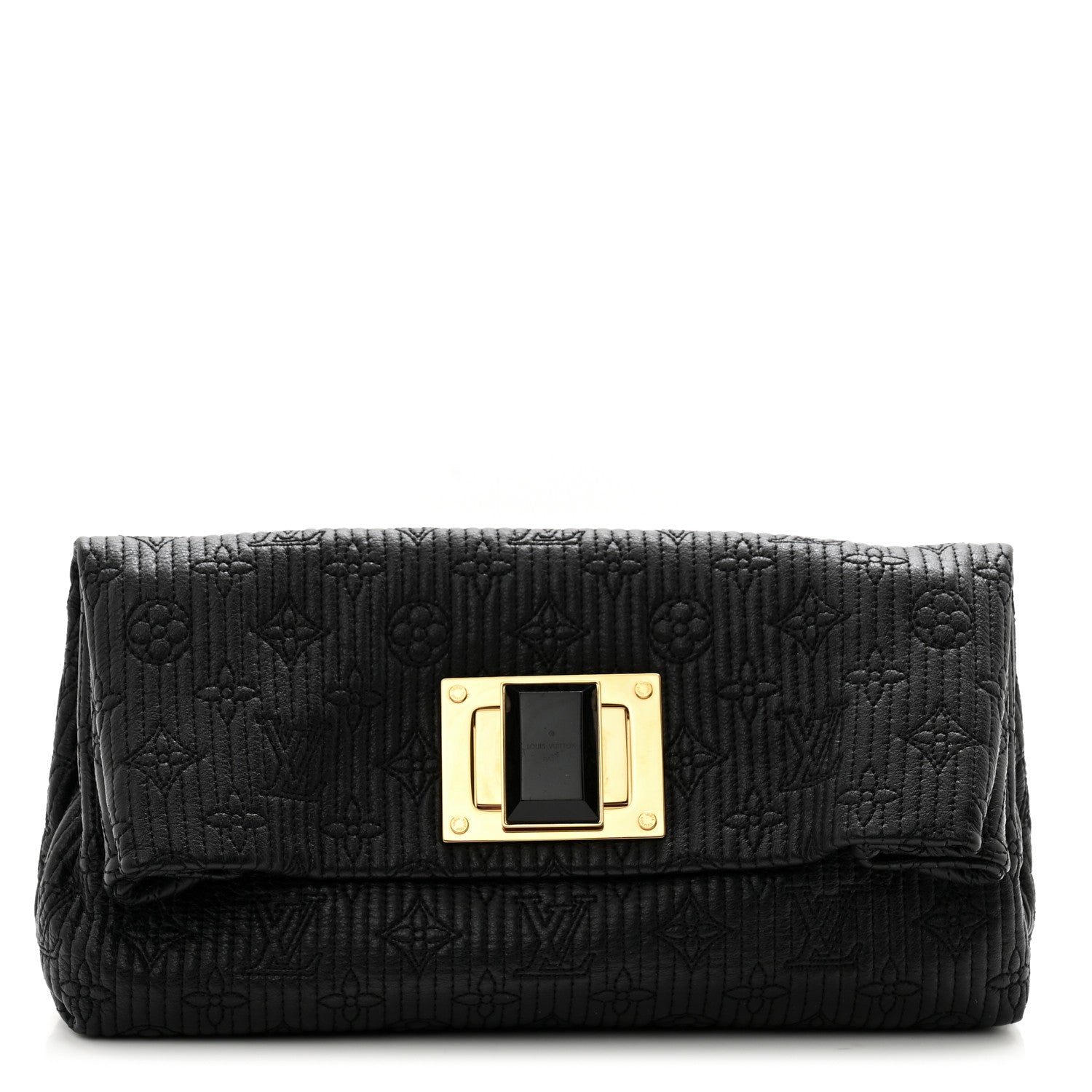 Louis Vuitton Calfskin Quilted Monogram Altair Clutch Black 1 of 11