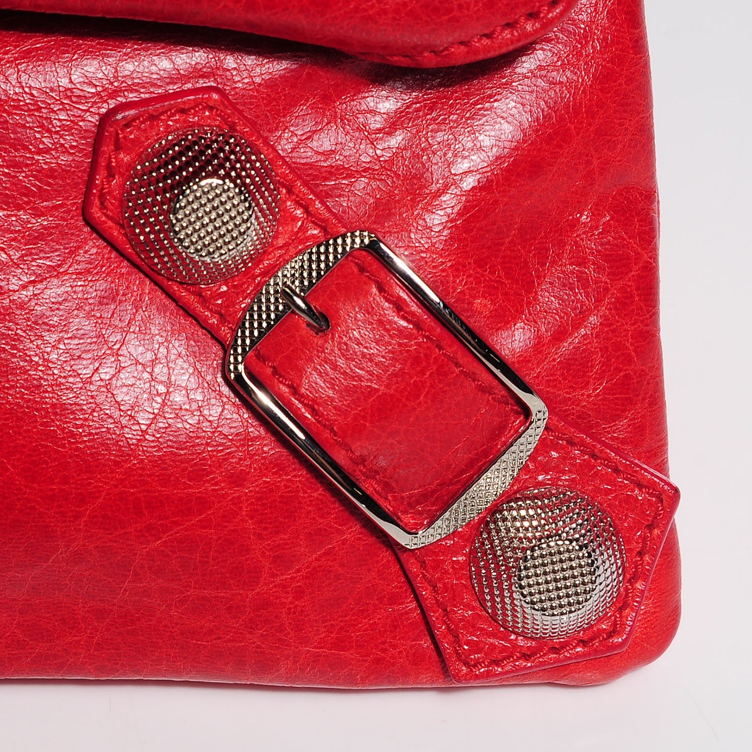 Balenciaga Chevre Giant 21 Silver Hardware Envelope Clutch Tomate 9 of 9