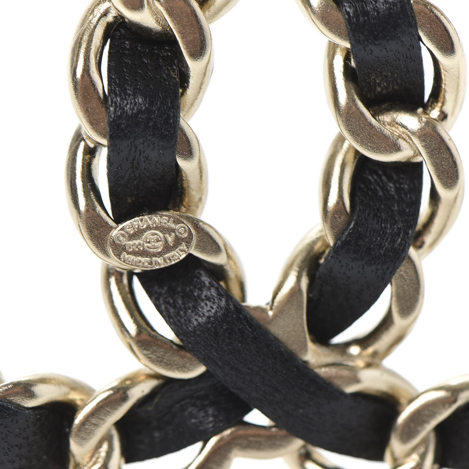 Chanel Lambskin Chain CC Brooch Black Gold 3 of 4
