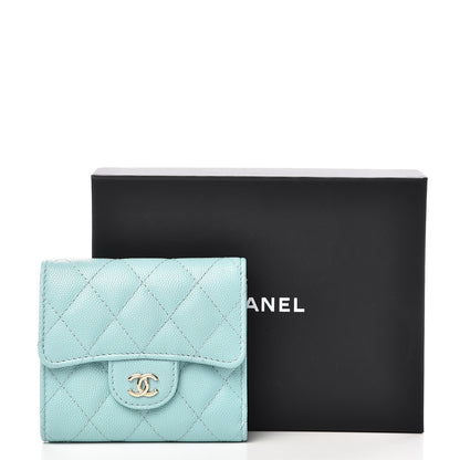 Chanel Caviar Quilted Compact Flap Wallet Light Blue 8 of 8