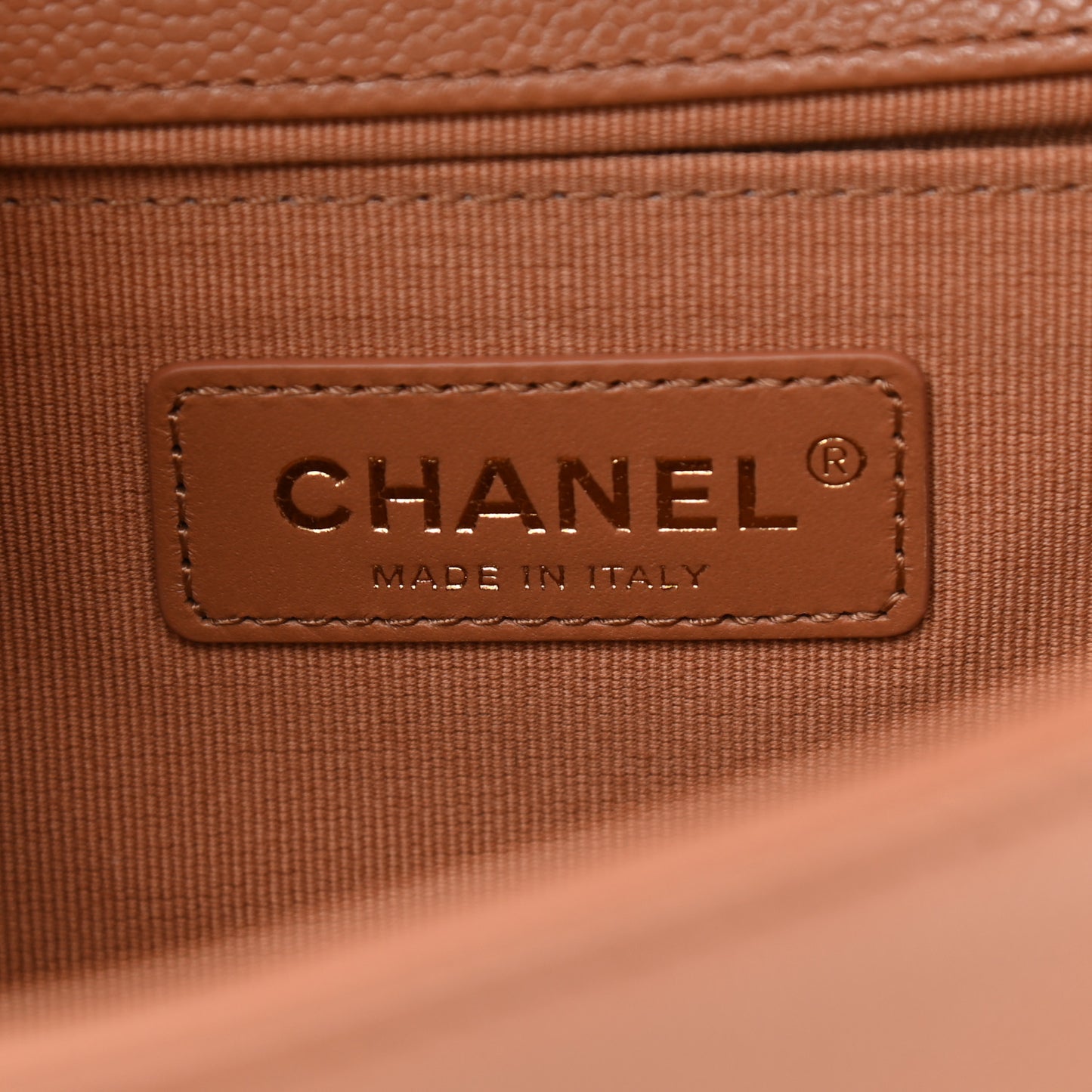 Caviar Quilted Medium Boy Flap Brown