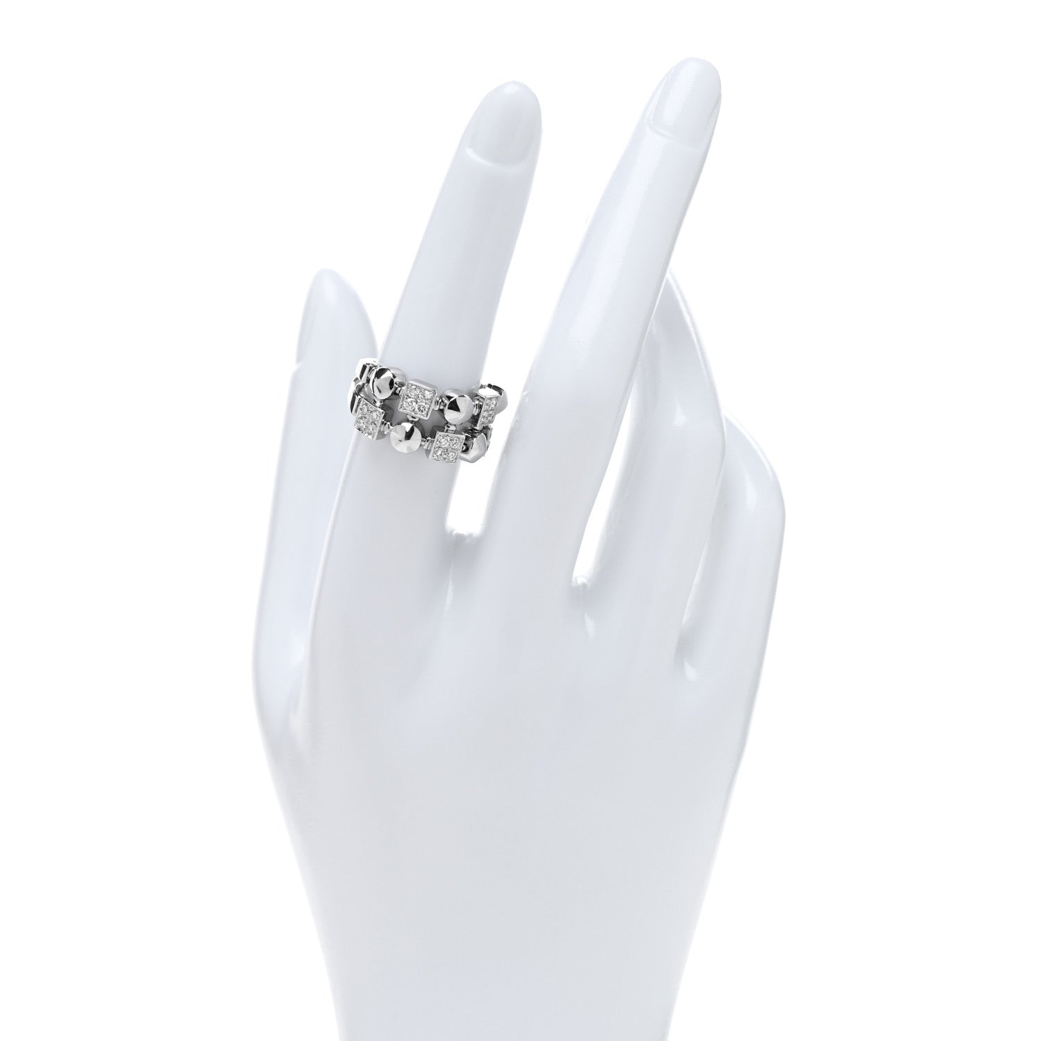 Bulgari 18K White Gold Diamond Lucia Ring 52 6 2 of 4
