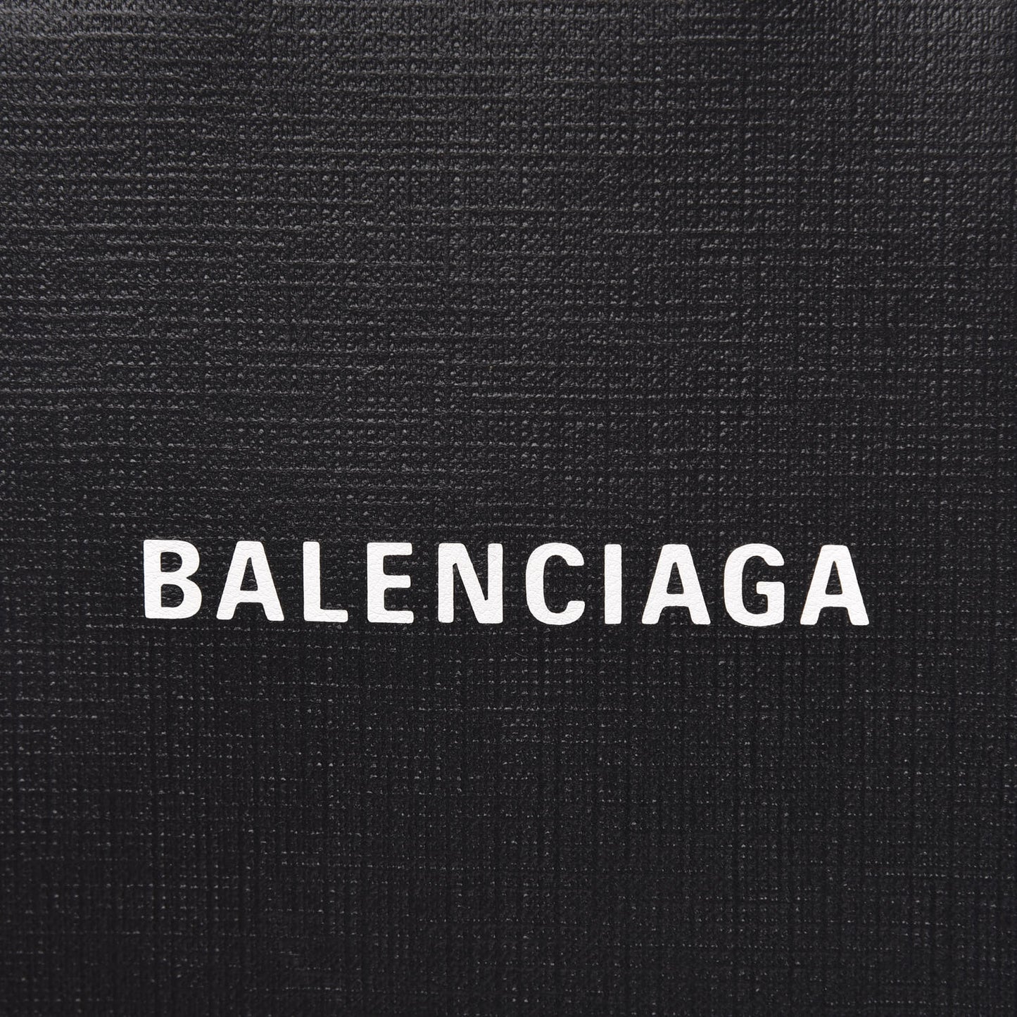 Textured Calfskin Lambskin Logo Shopping Phone Holder Bag Black