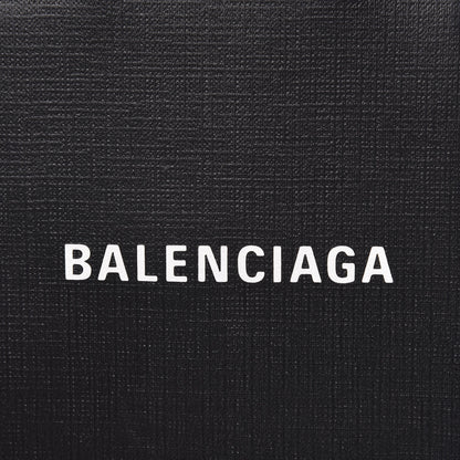 Balenciaga Textured Calfskin Lambskin Logo Shopping Phone Holder Bag Black 9 of 9