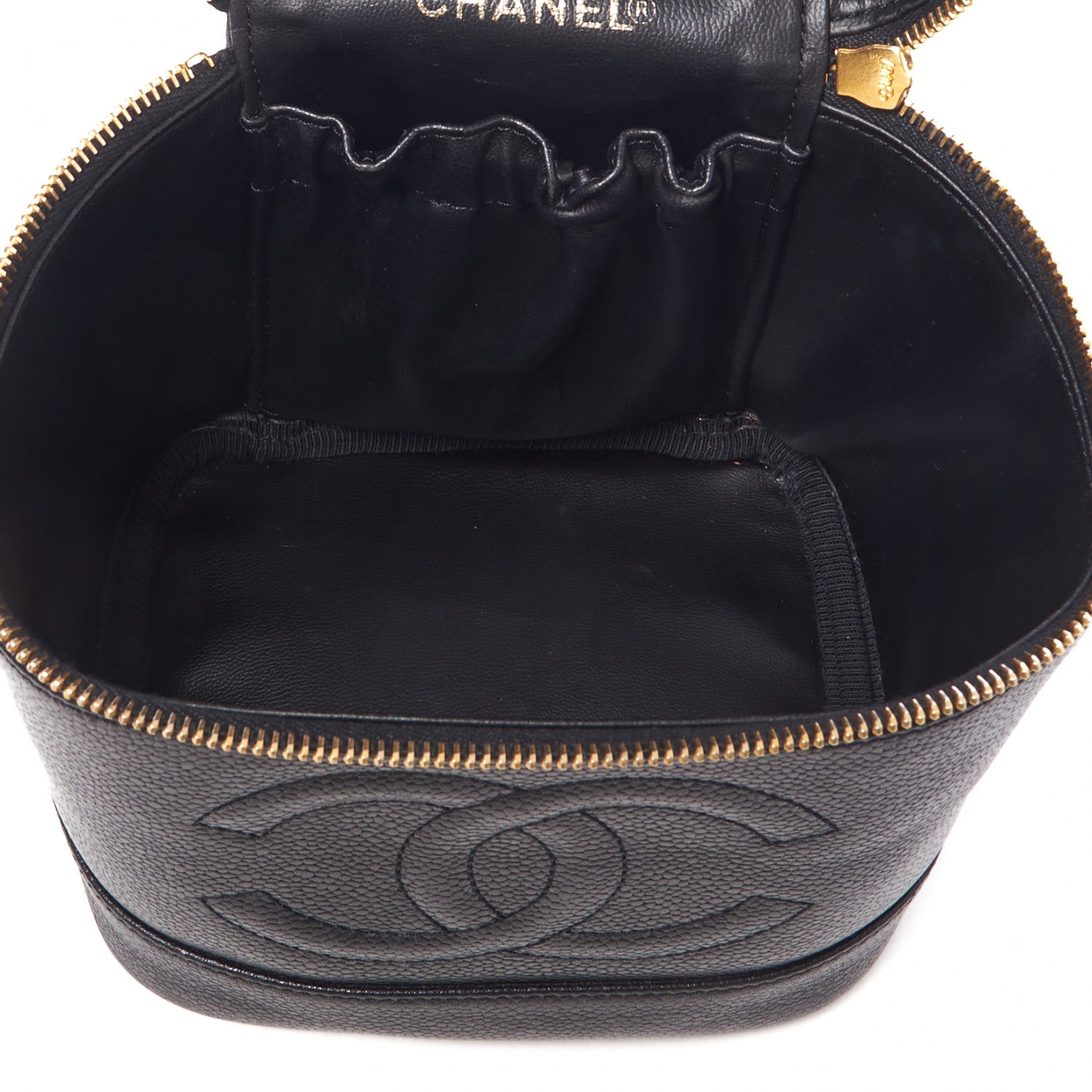 Chanel Caviar Vanity Cosmetic Case Black 6 of 9