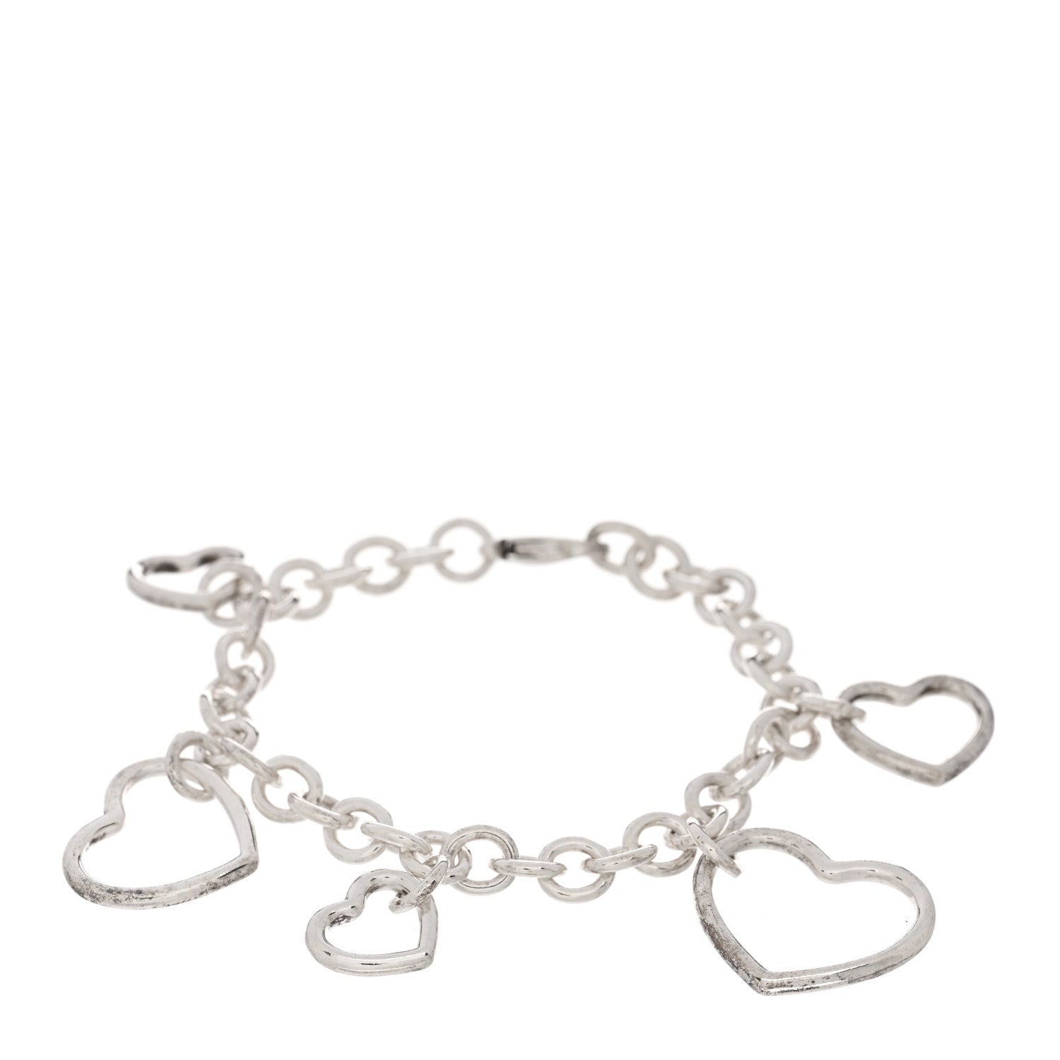 Tiffany Sterling Silver 5 Heart Charm Bracelet 1 of 3