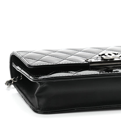 Chanel Patent Quilted Golden Class Wallet on Chain WOC Black 10 of 11