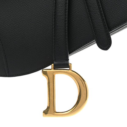 Christian Dior Grained Calfskin Saddle Bag Black 8 of 11