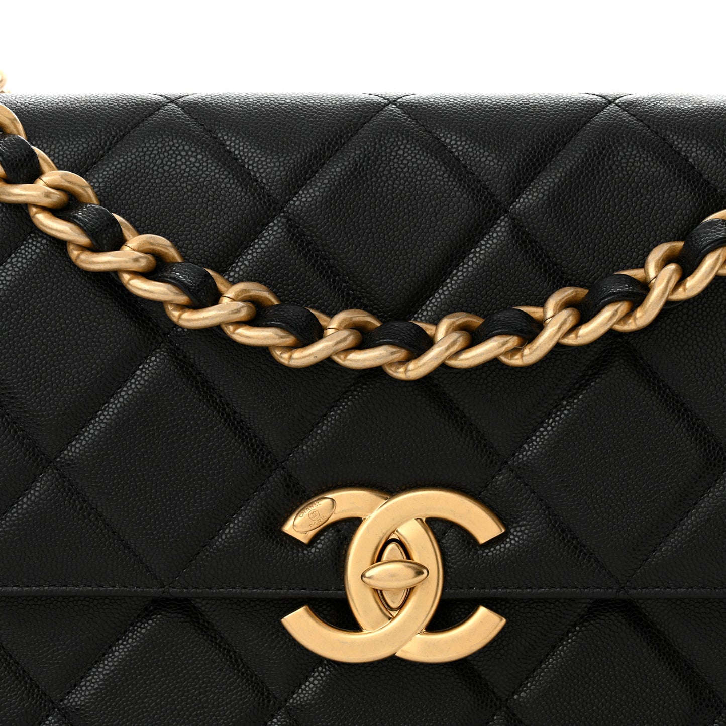 Caviar Quilted CC Large Flap Black