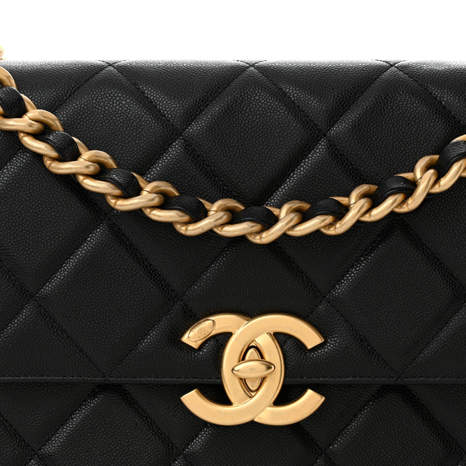 Chanel Caviar Quilted CC Large Flap Black 8 of 11
