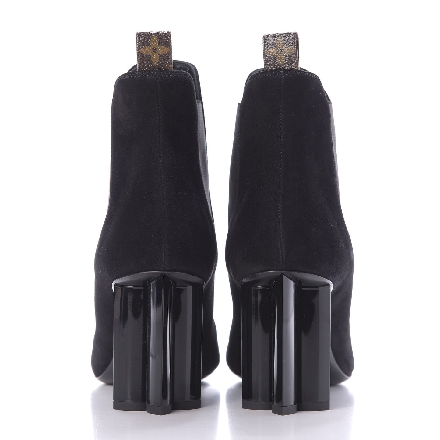 Suede Monogram Uniformes Cap Toe Chelsea 80mm Ankle Boots 41 Black