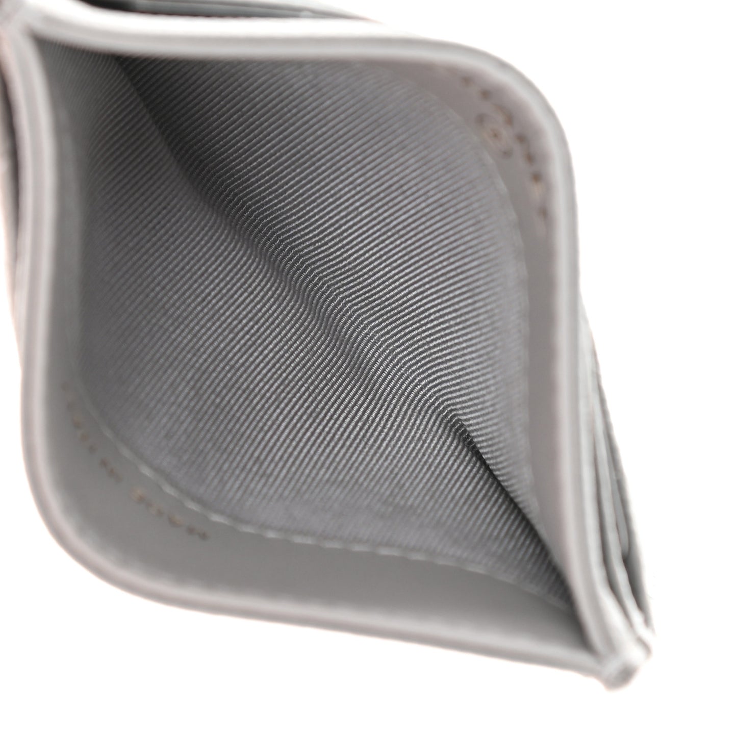 Caviar Quilted Card Holder Grey