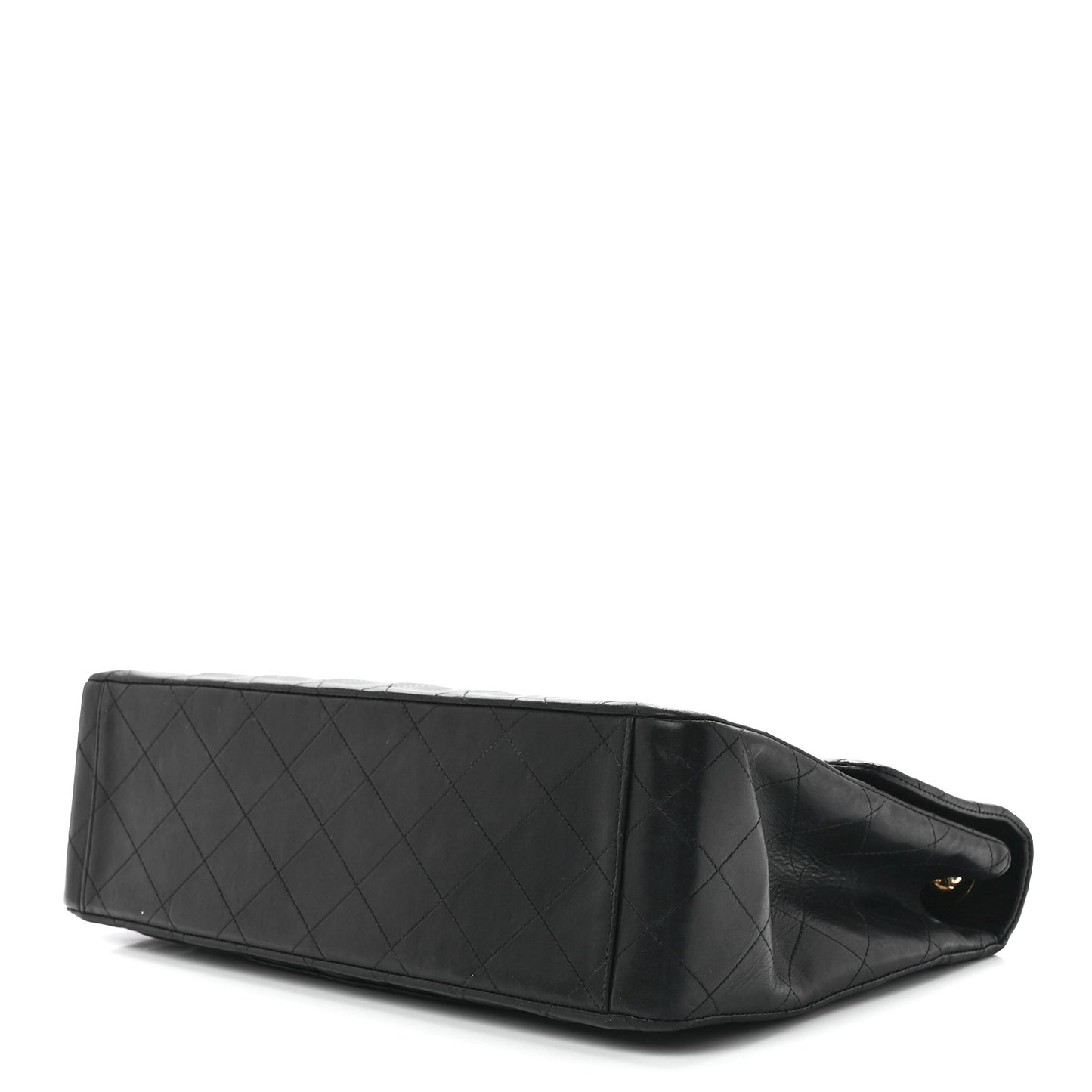 Lambskin Quilted XL Jumbo Single Flap Black