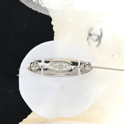 Chanel Lace Resin Pearl CC Brooch White Black 3 of 5