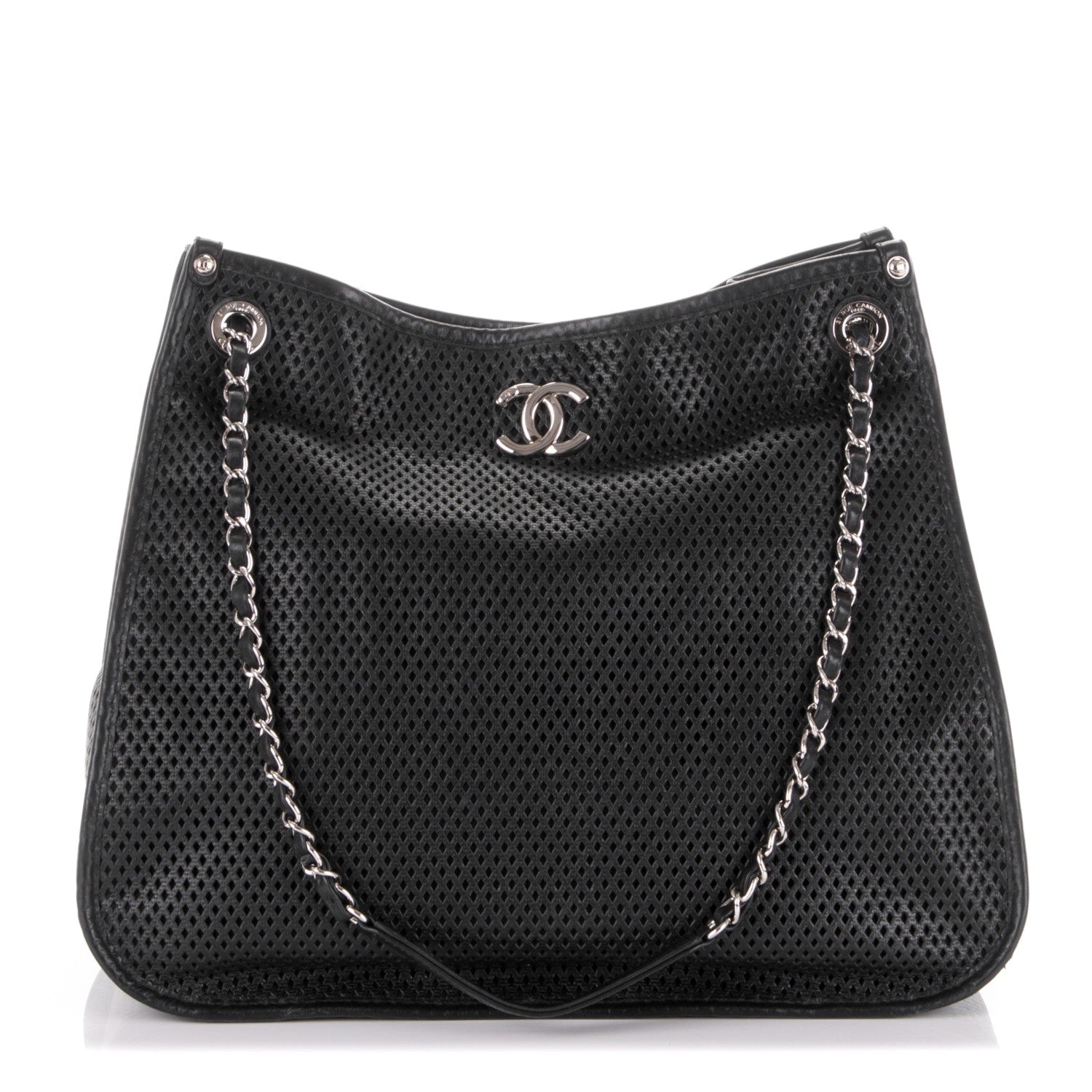 Chanel Calfskin Perforated Up In The Air Tote Black 1 of 7