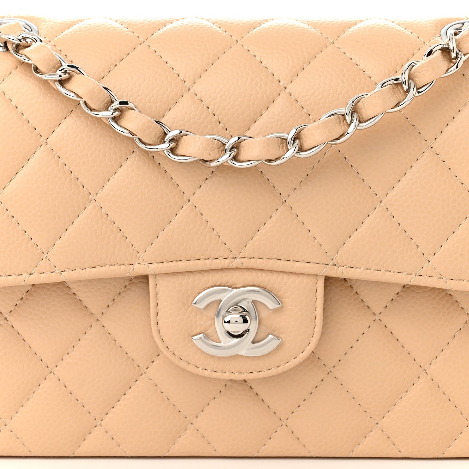Chanel Caviar Quilted Small Double Flap Beige 8 of 11