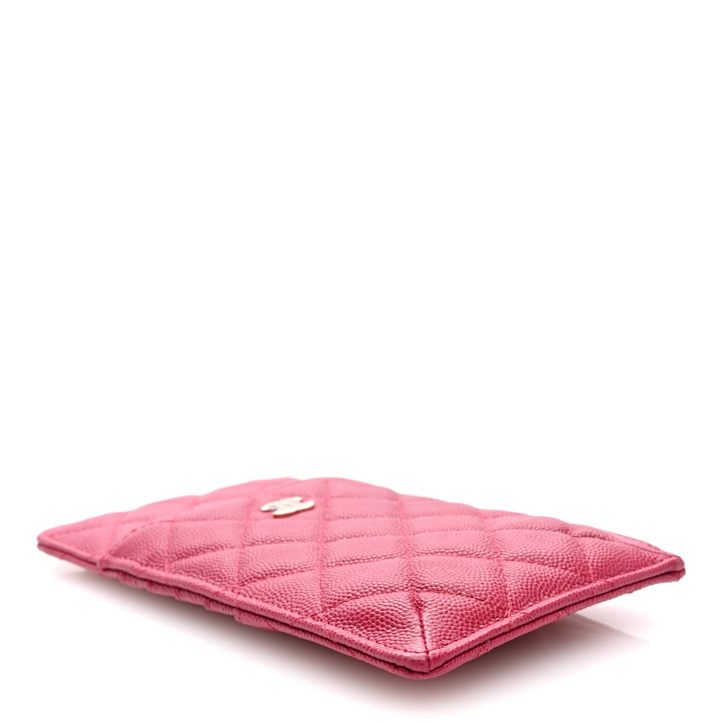 Caviar Quilted Classic Flat Wallet Pouch Pink